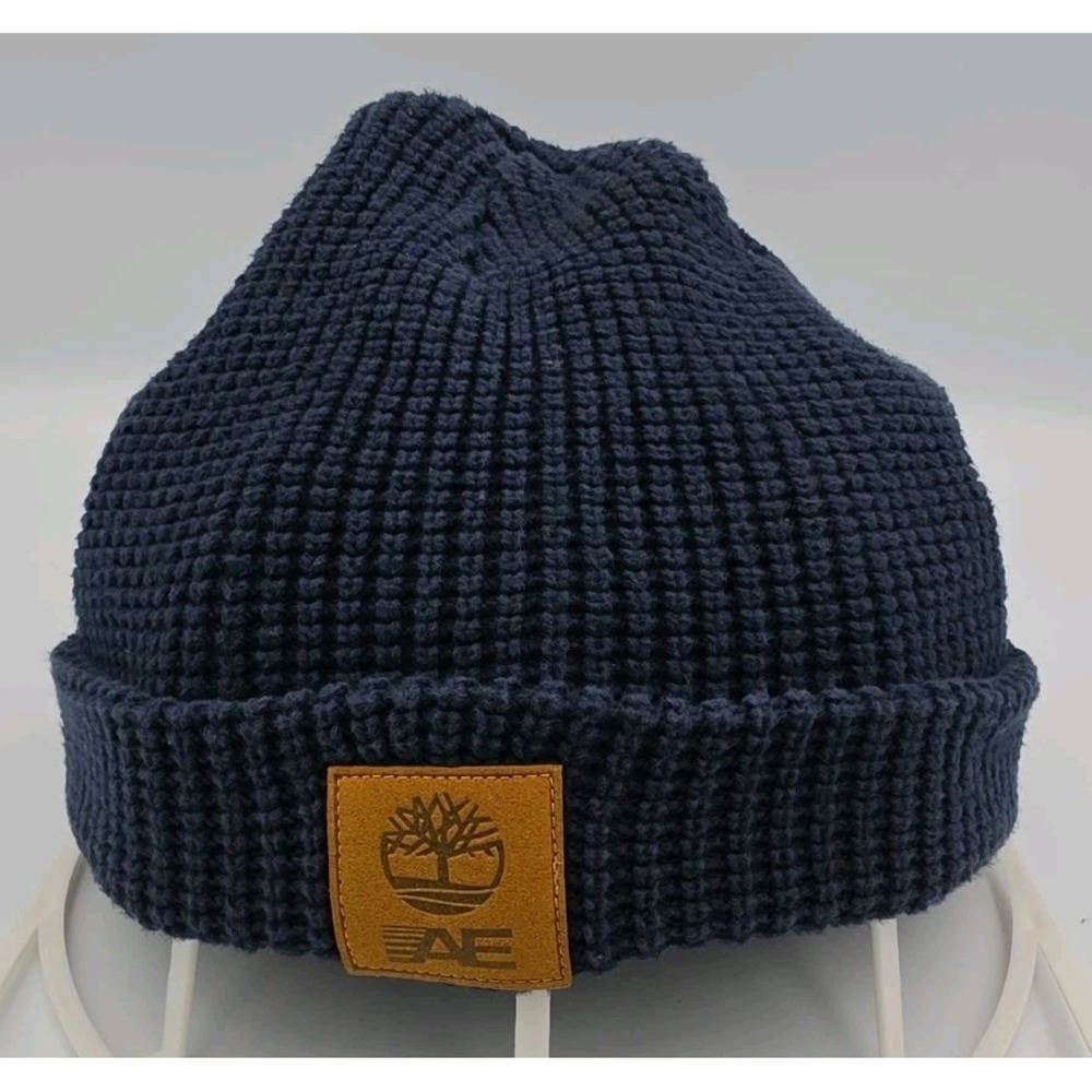 American Eagle AE Waffle Knit Beanie Navy Blue Cuffed Hat Unisex One Size